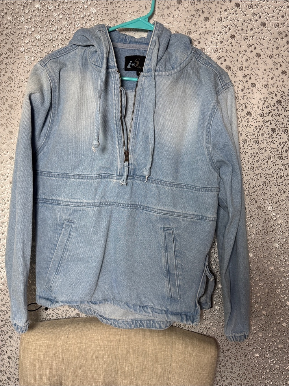 Light Blue Hooded Denim Jacket